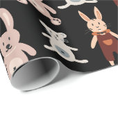 Niedliches Black Teddy Bear Cat Toy Muster Geschenkpapier (Rolleneckpunkt)