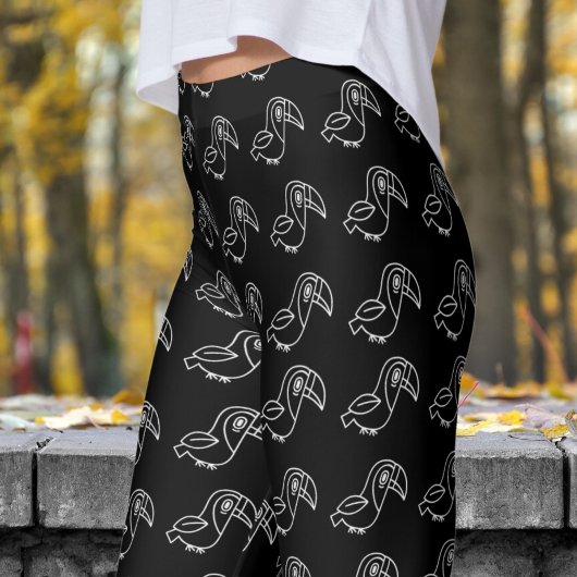 Niedliches Black Toucan Bird Muster Leggings