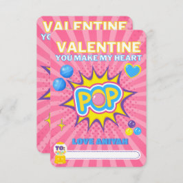 Niedliches Blasen-Gum-Klassenzimmer Valentine-Foto Mitteilungskarte