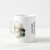 Niedliches Blatt mit benutzerdefiniertem Text Kaffeetasse (Vorderseite Links)