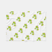 Niedliches Blattmuster, grün-gelb-rote Ahorn-Blätt Fleecedecke (Vorderseite (Horizontal))