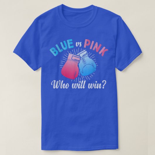 Niedliches Blau gegen rosa Geschlecht offenbart Pa T-Shirt (Design vorne)