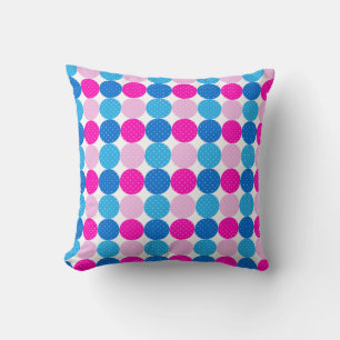 Niedliches Blau-Pink-Polka-Dot-Muster Kissen
