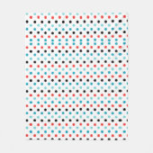 Niedliches Blau, Rot, Schwarzer Polka Dot Muster Fleecedecke (Vorderseite)