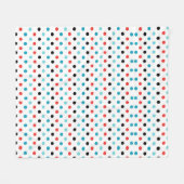 Niedliches Blau, Rot, Schwarzer Polka Dot Muster Fleecedecke (Vorderseite (Horizontal))