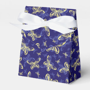 Niedliches Blau und Gelb Schmetterling Illustriert Geschenkschachtel