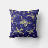 Niedliches Blau und Gelb Schmetterling Illustriert Kissen (Rückseite)