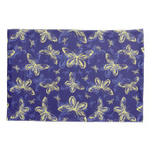 Niedliches Blau und Gelb Schmetterling Illustriert Kissenbezug (Rückseite-Links)