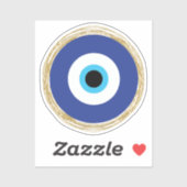 Niedliches Blau und goldenes Eye Aufkleber (Blatt)