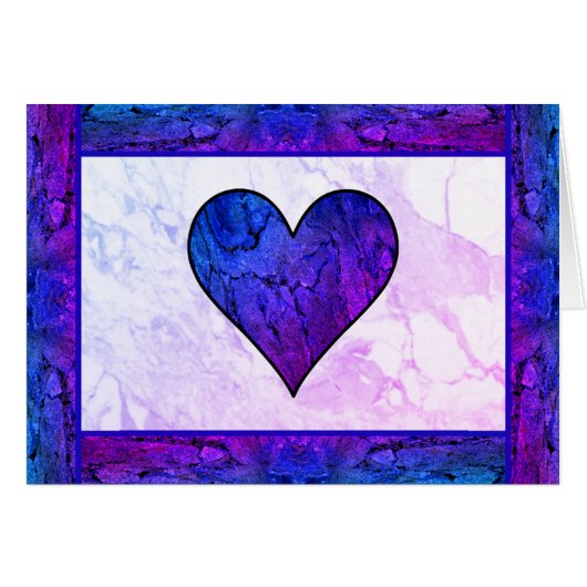 Niedliches Blau und Lila Herz (Vorderseite (Horizontal))