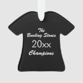 Niedliches Blau- und Schwarz-Bowling-Shirt Ornament (Rückseite)