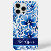 Niedliches Blau-Weiß-Folkloremuster Case-Mate iPhone Hülle (Rückseite)