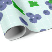 Niedliches Blaubeeren-Wrackpapier  Geschenkpapier (Rolleneckpunkt)