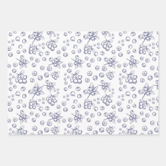 niedliches Blaubeermuster-Party Geschenkpapier Set (Vorderseite 2)