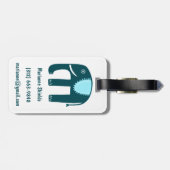 Niedliches Blaue Elefanten-Muster Gepäckanhänger (Rückseite horizontal)