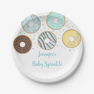Niedliches Blauer Donut-Baby Pappteller
