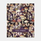 Niedliches blauer Pilzgartenmuster Fleecedecke (Vorderseite)