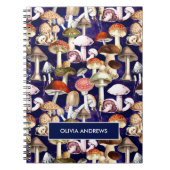 Niedliches blauer Pilzgartenmuster Notizblock (Vorderseite)