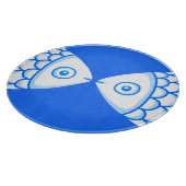 Niedliches, blaues Abstraktes Muster Schneidebrett (Ecke)