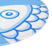 Niedliches, blaues Abstraktes Muster Schneidebrett (Ecke)