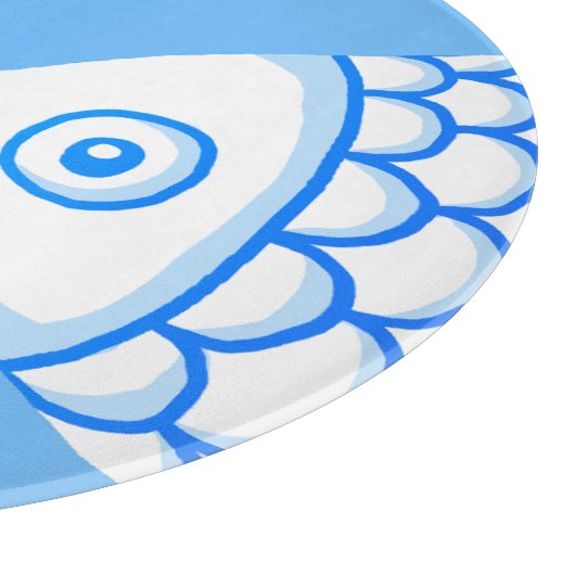 Niedliches, blaues Abstraktes Muster Schneidebrett (Ecke)