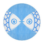 Niedliches, blaues Abstraktes Muster Schneidebrett (Vorderseite)