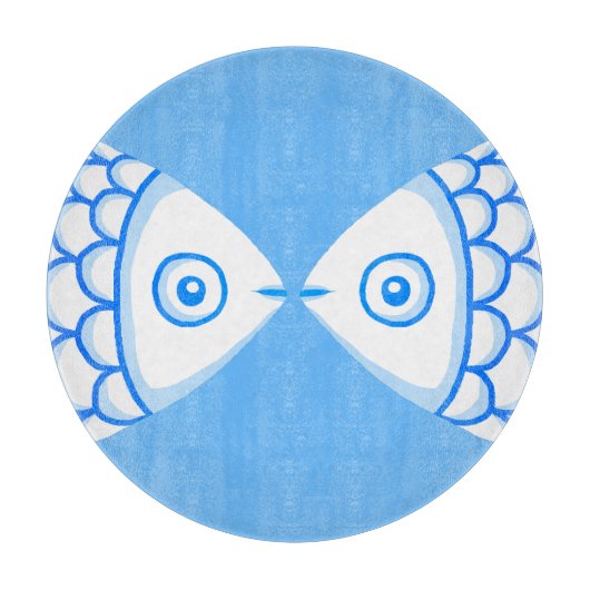 Niedliches, blaues Abstraktes Muster Schneidebrett (Vorderseite)