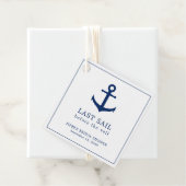 Niedliches blaues Ankerschiff Nautisches Brautpart Geschenkanhänger (Beispiel)