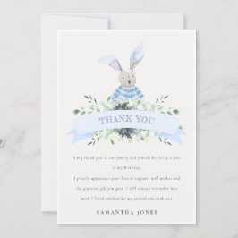 Niedliches blaues Aqua Bunny Folies jedes Alter Ge Dankeskarte