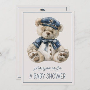 Niedliches blaues Baby-Bear Personalisiert Einladung