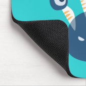 Niedliches blaues Cartoon-Monster mit vier Mousepad (Ecke)