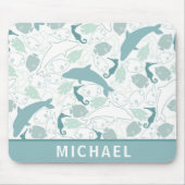 Niedliches blaues Delphin Sea Life Nautische Muste Mousepad (Vorne)