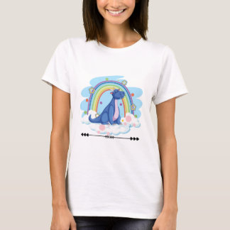 niedliches blaues Dinner T-Shirt