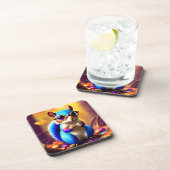 Niedliches Blaues Eichhörnchen mit Brille-46506 Getränkeuntersetzer (Rechte Seite)