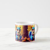 Niedliches blaues Eichhörnchen mit Brille Espressotasse (Vorderseite Rechts)