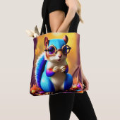 Niedliches blaues Eichhörnchen mit Brille Tasche (Von Nahem)