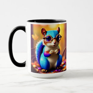 Niedliches blaues Eichhörnchen mit Brille Tasse