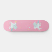Niedliches blaues Einhorn, Sterne Skateboard (Horizontal)