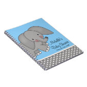 Niedliches blaues Elefant-Baby-Duschen-Gast-Buch Notizblock (Rechte Seite)