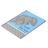 Niedliches blaues Elefant-Baby-Duschen-Gast-Buch Notizblock (Linke Seite)