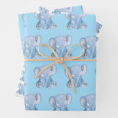 Niedliches blaues Elephant Wrapping Paper-Set Geschenkpapier Set (Beispiel)