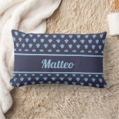 Niedliches blaues Engelsmuster personalisierter Na Lendenkissen (Decke)