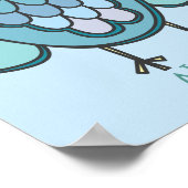 Niedliches Blaues Eule, kundenspezifisch 8x10 Poster (Ecke)