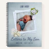 Niedliches blaues Foto Briefe an meinen Sohn Keepa Notizblock (Vorderseite)