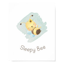 Niedliches blaues/gelbes Sleepy Bee Kinderzimmer K
