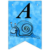 Niedliches blaues Glück Geburtstag Cartoon lächeln Wimpelkette (Zweite Fahne)