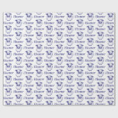 Niedliches Blaues Großschalenmuster Geschenkpapier (Flach)