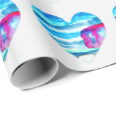 Niedliches blaues Herz Geschenkpapier (Rolleneckpunkt)