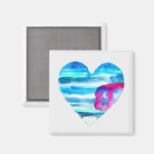 Niedliches blaues Herz Magnet (Vorderseite/Rückseite)