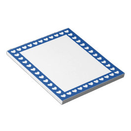 Niedliches blaues Herz-Rahmen-Muster Notizblock